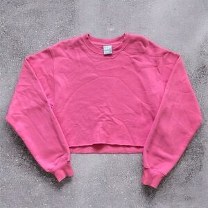 TNA Hot Pink Cropped Crewneck Sweatshirt